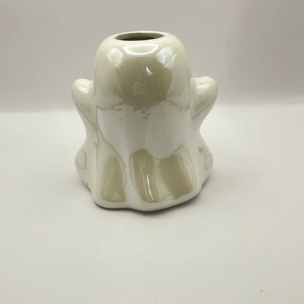 Kohls Celebrate Together Iridescent Ceramic Ghost Bud Vase Purple Halloween